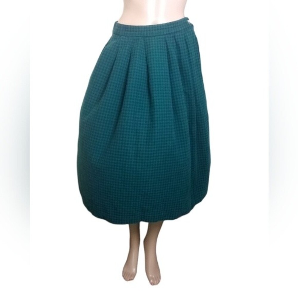 Orvis Plaid Pleated Flannel Green Skirt